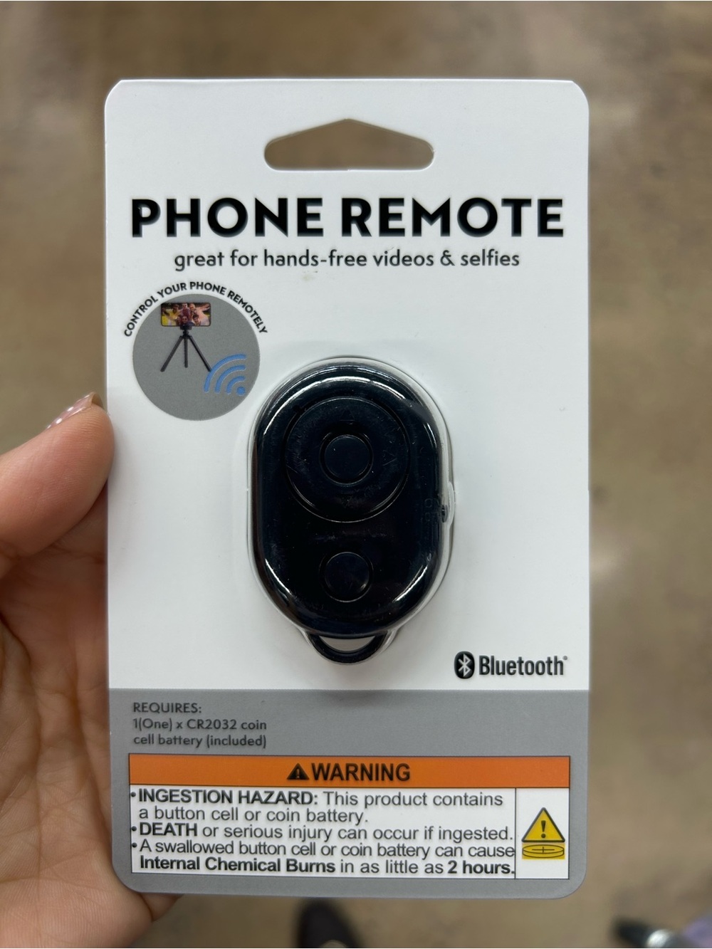 Bluetooth Phone Remote Shutter - Black